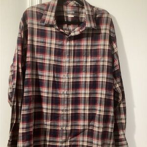 Van Heusen Men's Plaid Shirt - Navy, Red, and White
